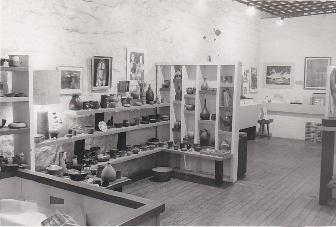 Pandora's Box Art Gallery Victoria BC 1968 Grove pottery on display Tam Irving Mick Henry
